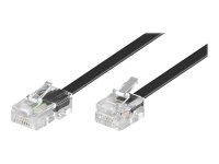 Telefonanschlusskabel, RJ45 auf RJ11, 6m, schwarz